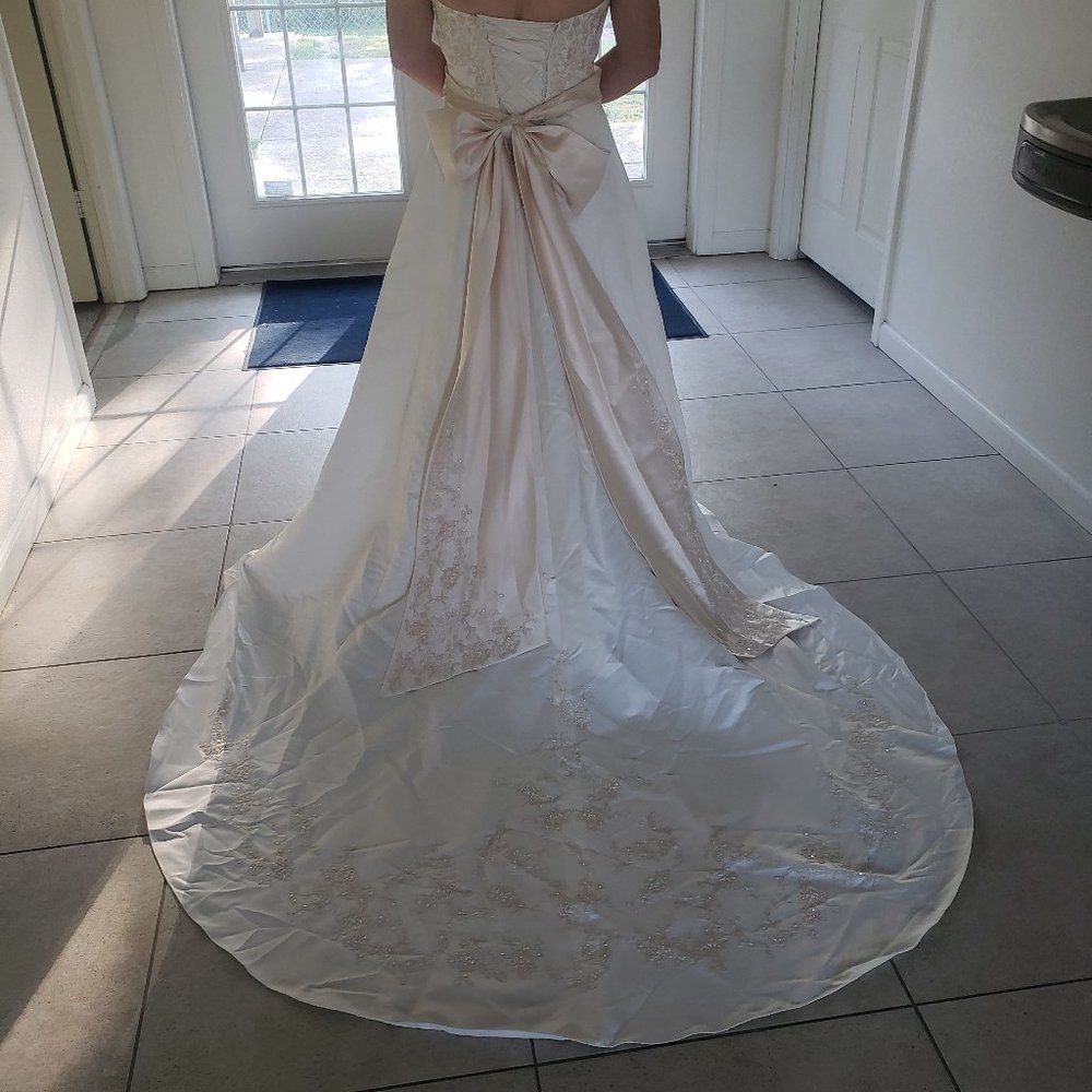Ivory & Champagne Wedding Dress size 4